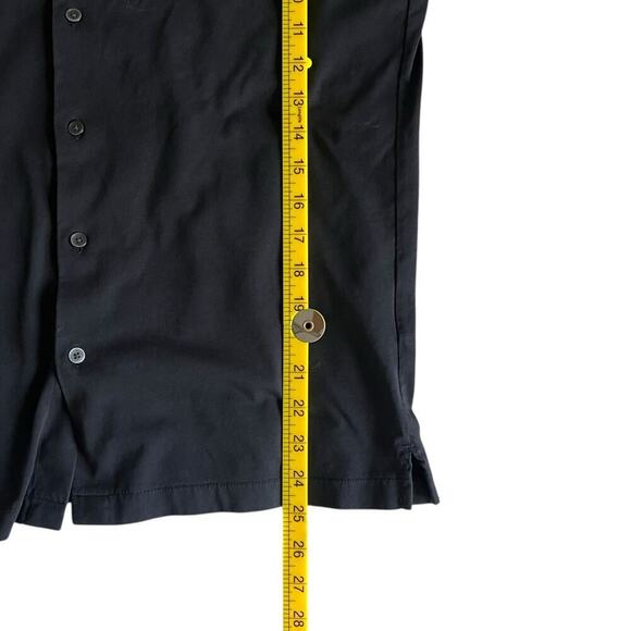 Uniqlo AIRism Button-Up Shirt Men’s SM Black Cotton Blend Short Sleeve Techwear - Picture 6 of 7
